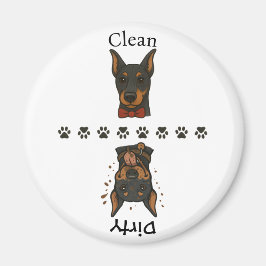 Clean Dobie Dirty Dobie w/ Text Dishwasher Magnet