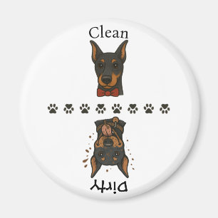 Clean Dobie Dirty Dobie w/ Text Dishwasher Magnet