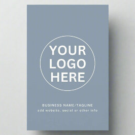 Clean Dusty Blue l Business Logotyp Marknadsföring Flygblad