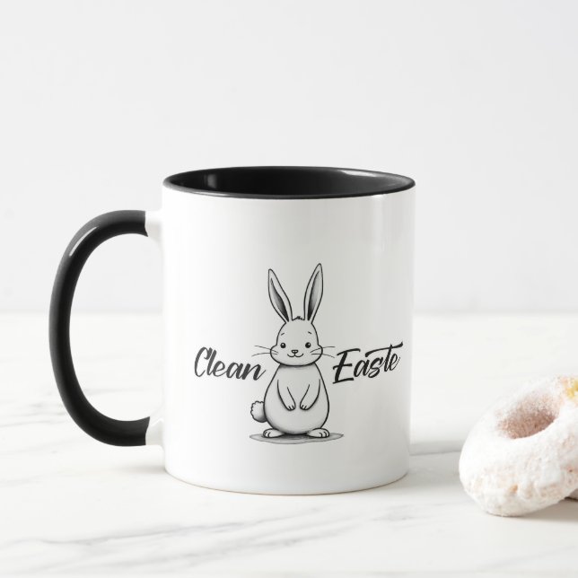 Clean Easter – Minimal Bunny Design - caneca Mugg (Med munk)