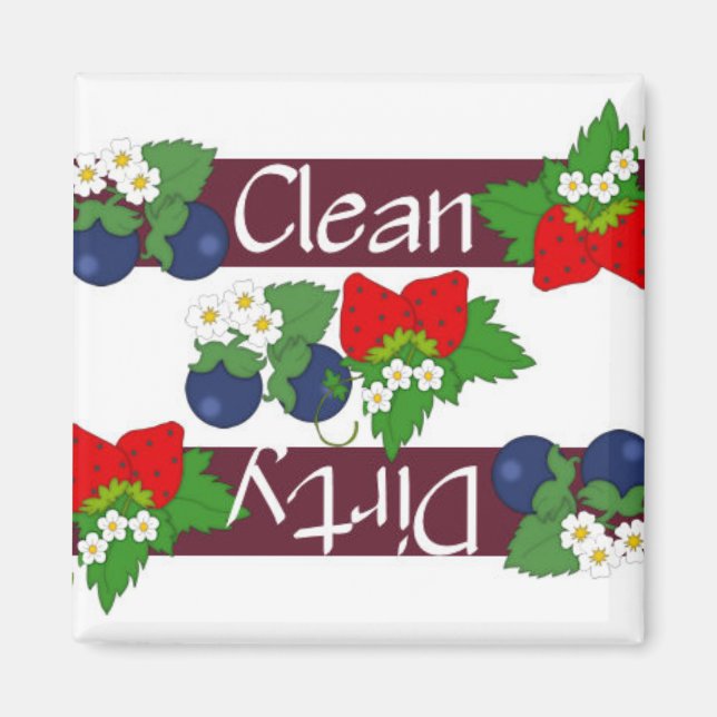 Clean eller Dirty Berries Dishwasher Magnet (Framsidan)