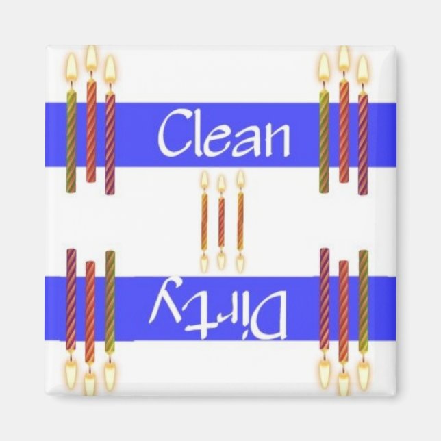 Clean eller Dirty Birthday Dishwasher Magnet (Framsidan)