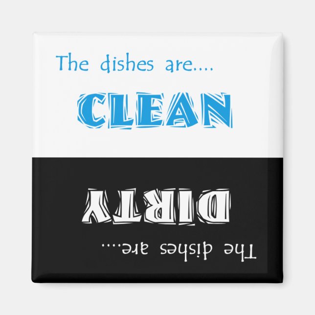 Clean eller Dirty Dishwasher Magnet (Framsidan)