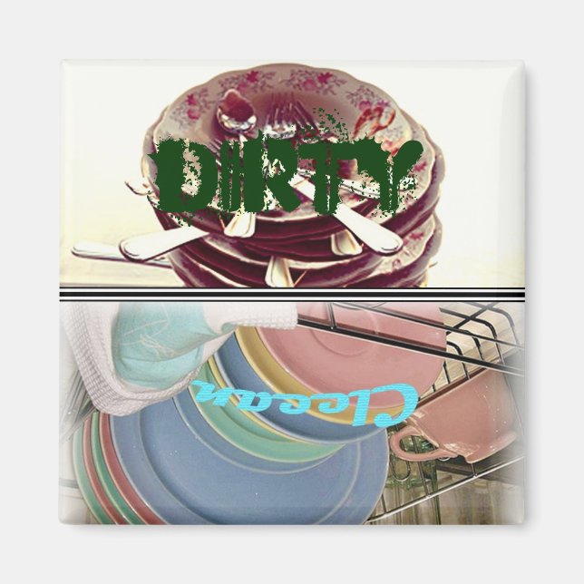 Clean eller Dirty Dishwasher Magnet (Framsidan)