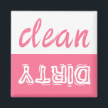 Clean eller Dirty Dishwasher Magnet<br><div class="desc">Inga fler oavsiktliga svävar från filta glasögon raka ut ur diskmaskinen som ännu inte har startat städning program! På rosan står det "Dirty" och på den vita sidan står det "Clean". Lägg den på diskmaskinen eller i tvätt-rummet för att lätt kunna referera till alla.</div>