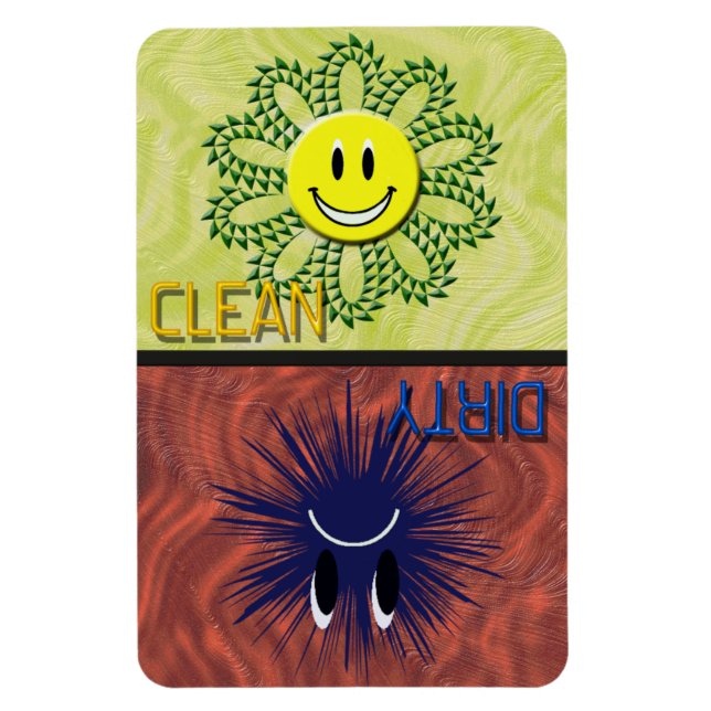 CLEAN ELLER DIRTY Dishwasher Magnet (Vertikal)