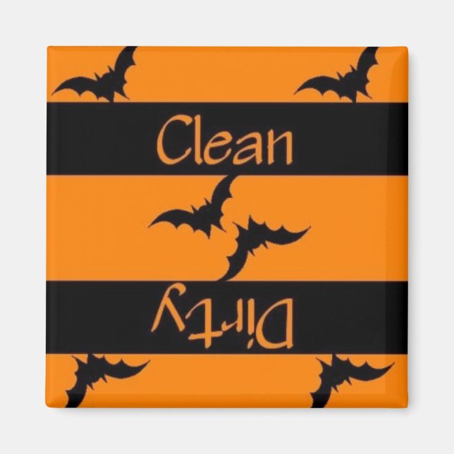 Clean eller Dirty Halloween Dishwasher Magnet (Framsidan)