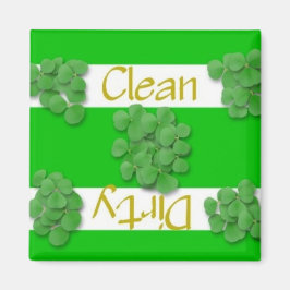Clean eller Dirty Shamrock Dishwasher Magnet