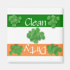 Clean eller Dirty St. Patrick's Day Flagga Magnet