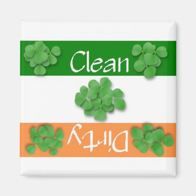 Clean eller Dirty St. Patrick's Day Flagga Magnet (Framsidan)