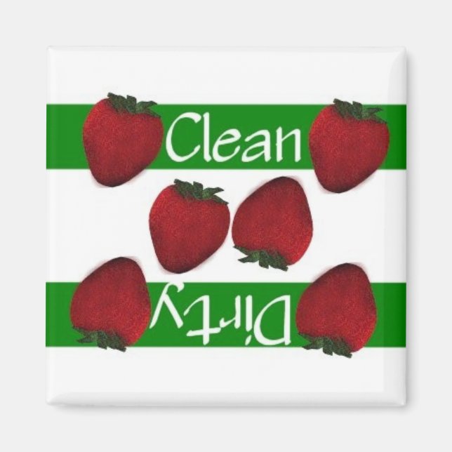 Clean eller Dirty Strawbär Dishwasher Magnet (Framsidan)