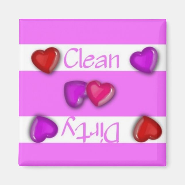 Clean eller Dirty Valentines Dishwasher Magnet (Framsidan)