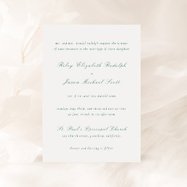 Clean Emerald Grönt Elegant bröllop Inbjudningar