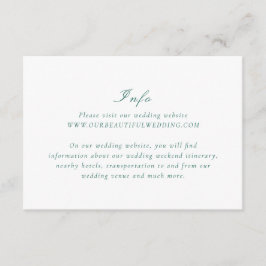 Clean Emerald Grönt Elegant bröllop Tilläggskort