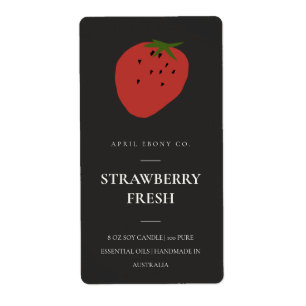 CLEAN FÄRSK ETIKETT FÖR FRUKTIGARE STRAWBERRY BLAC FRAKTSEDEL