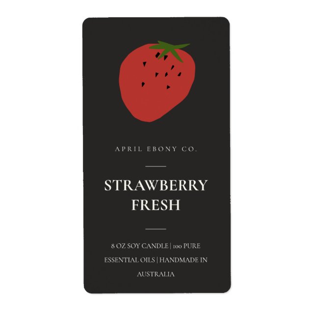 CLEAN FÄRSK ETIKETT FÖR FRUKTIGARE STRAWBERRY BLAC FRAKTSEDEL (Framsidan)