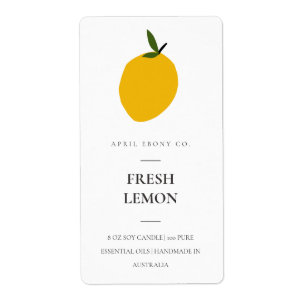CLEAN FÄRSK ETIKETT FÖR GRÖNT AV FRUKTIG LEMON GUL FRAKTSEDEL