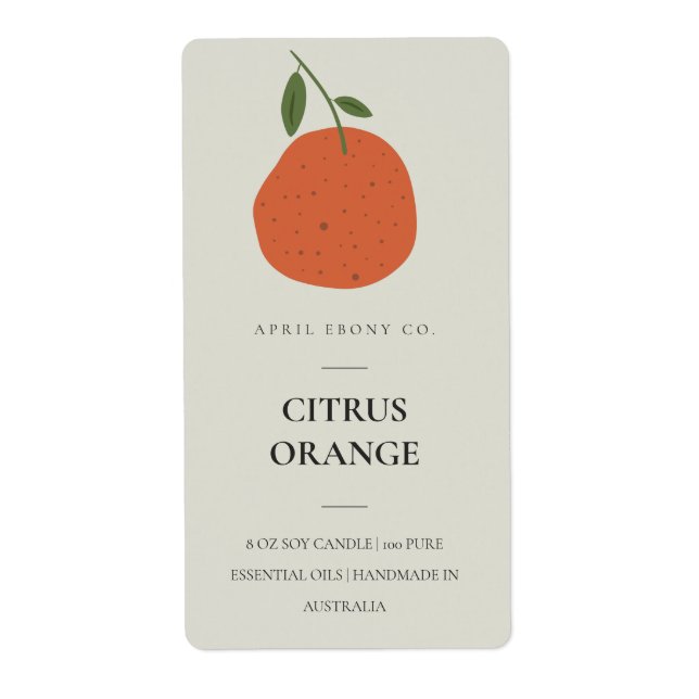 CLEAN FRESH FRUKTIG ORANGE CITRUS GRÅTT CANDLE ETI FRAKTSEDEL (Framsidan)