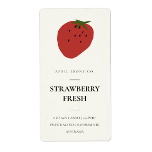 CLEAN FRESH FRUKTIG STRAWBERRY RED CANDLE-ETIKETT FRAKTSEDEL