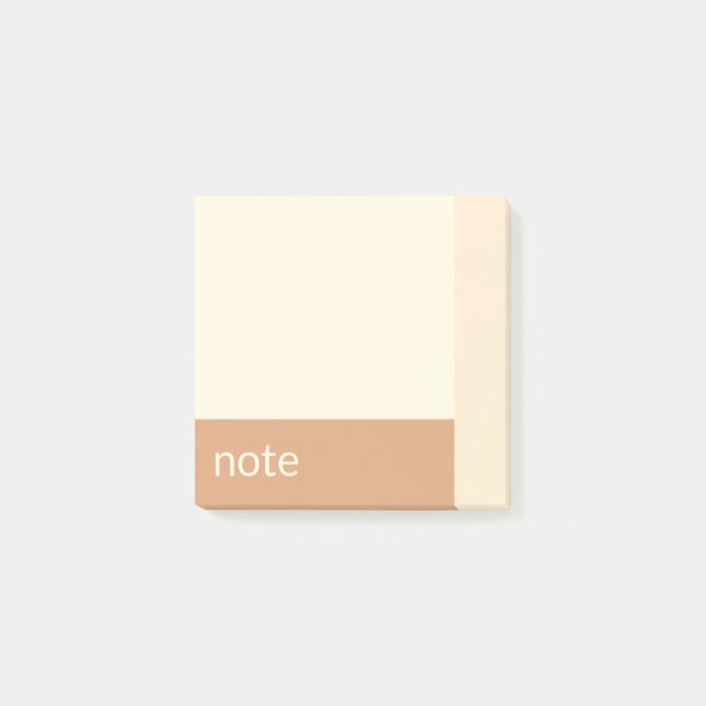 Clean Girl Tan and Cream Customizable Post-it Block (Framsida)