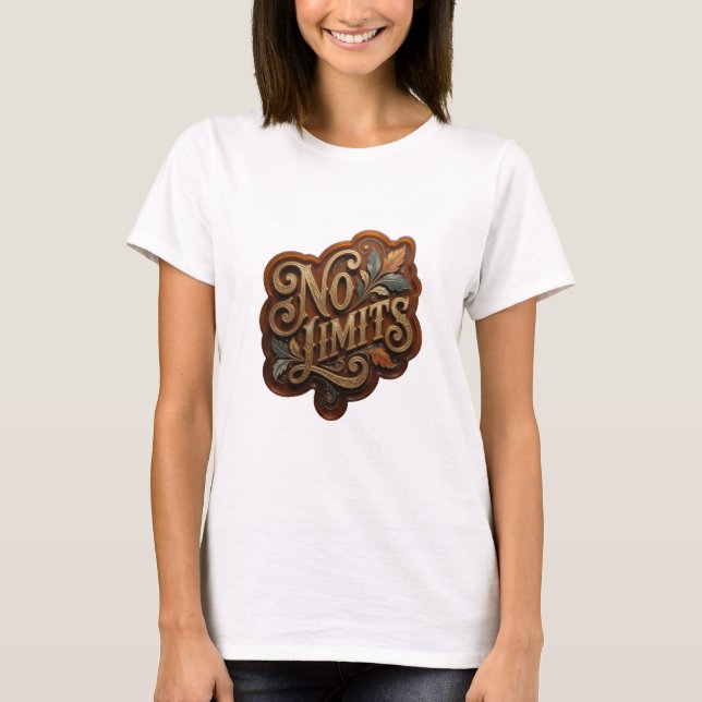Clean Gold NO LIMITS Statement T-shirt (Framsida)