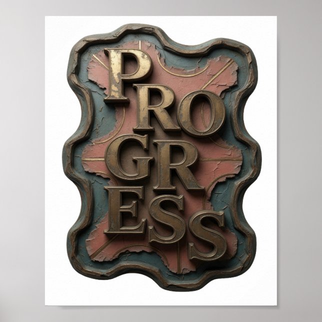 Clean Gold PROGRESS Statement Design Poster (Framsidan)