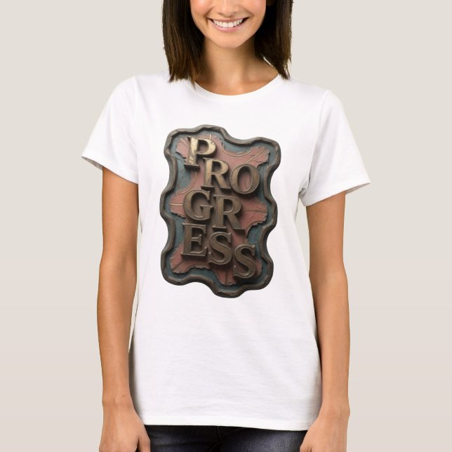 Clean Gold PROGRESS Uttalandedesign T Shirt (Framsida)