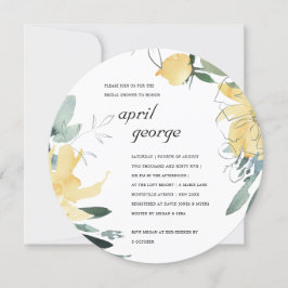 CLEAN GULT GRÖNT BLOMMIGT MÖHIPPA INBJUDAN