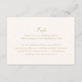 Clean Ivory och Guld Elegant bröllop Tilläggskort