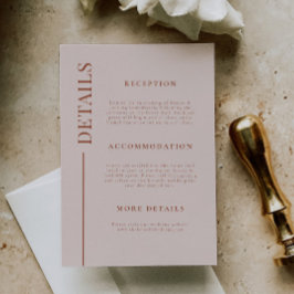 Clean Line Terracotta Bröllopsdetaljer Tilläggskort