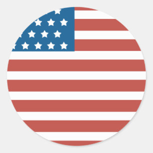 Clean Linjer US Flagga 4 juli Runt Klistermärke