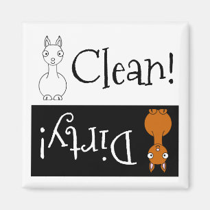 Clean Llama eller Dirty Llama Dishwasher Magnet