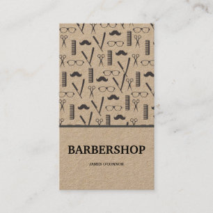 Clean Minimal Barber Barbershop Visitkort