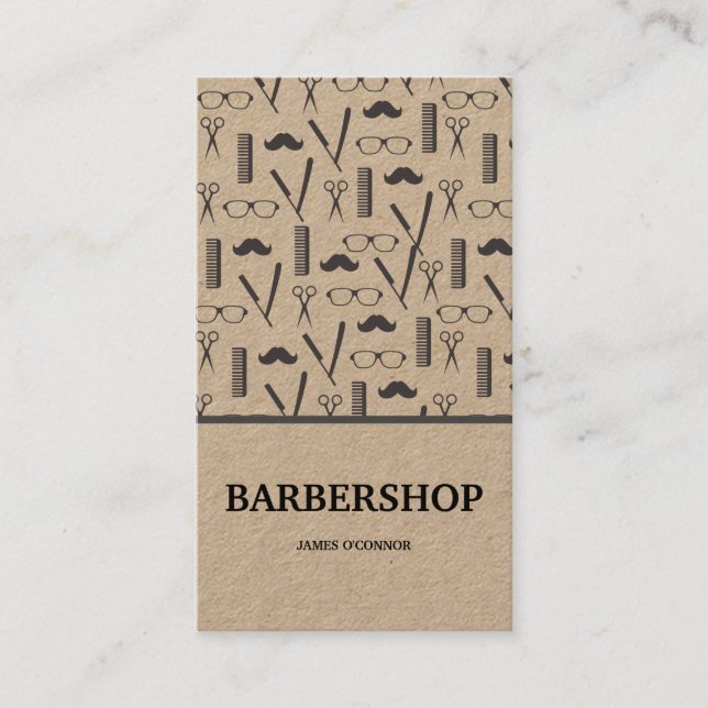 Clean Minimal Barber Barbershop Visitkort (Framsida)