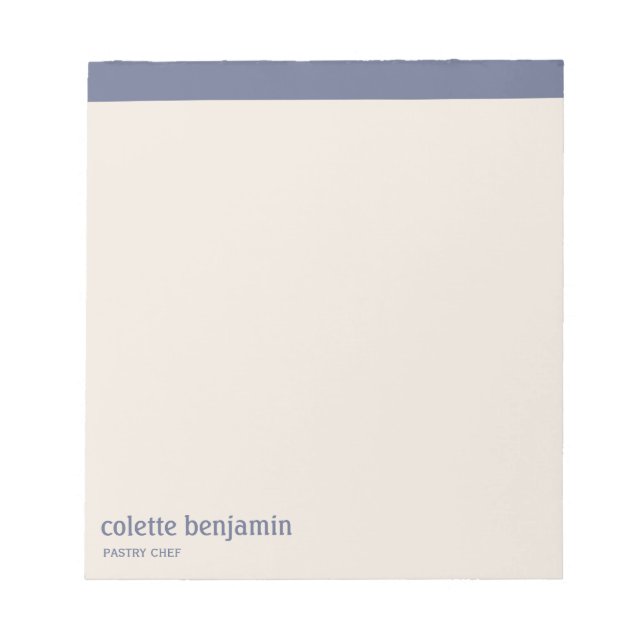 Clean Minimalist Blue-Grey & Pale Peach Anteckningsblock (Framsida)