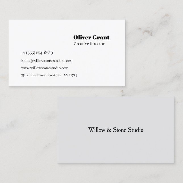 Clean Minimalist Business Card Visitkort (Fram/baksida)