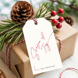 Clean Minimalist Family Name Christmas Present Presentetikett