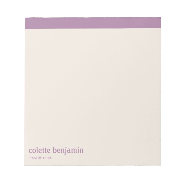 Clean Minimalist Lavender Purple & Pale Peach Anteckningsblock (Framsida)