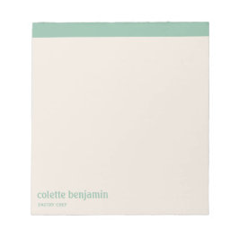 Clean Minimalist Turquoise-Green & Pale Peach Anteckningsblock