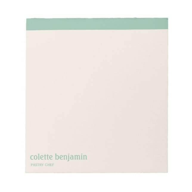 Clean Minimalist Turquoise-Green & Pale Peach Anteckningsblock (Framsida)