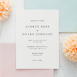 Clean Modern Black and White Wedding Inbjudningar