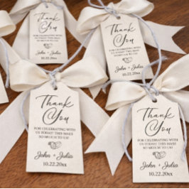 Clean Modern Wedding Favor Gift Tag Presentetikett