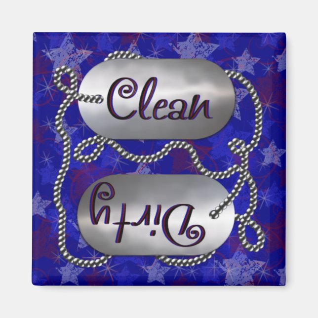 Clean N Dirty Patriotic 1 (Dishwasher Magnet) Magnet (Framsidan)