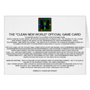 CLEAN NEW WORLD GAME CARD (U.S. EDITION) HÄLSNINGSKORT