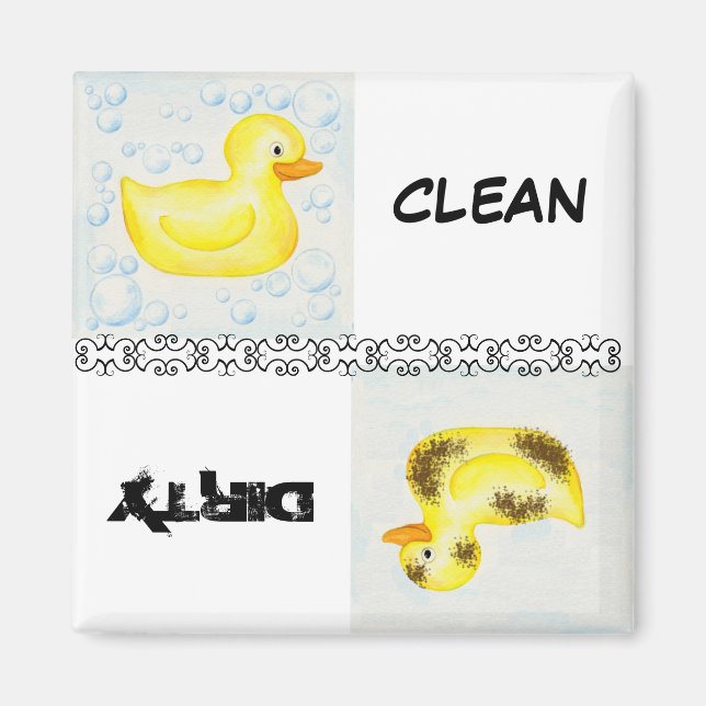 Clean och Dirty Anka Dishwasher Magnet (Framsidan)