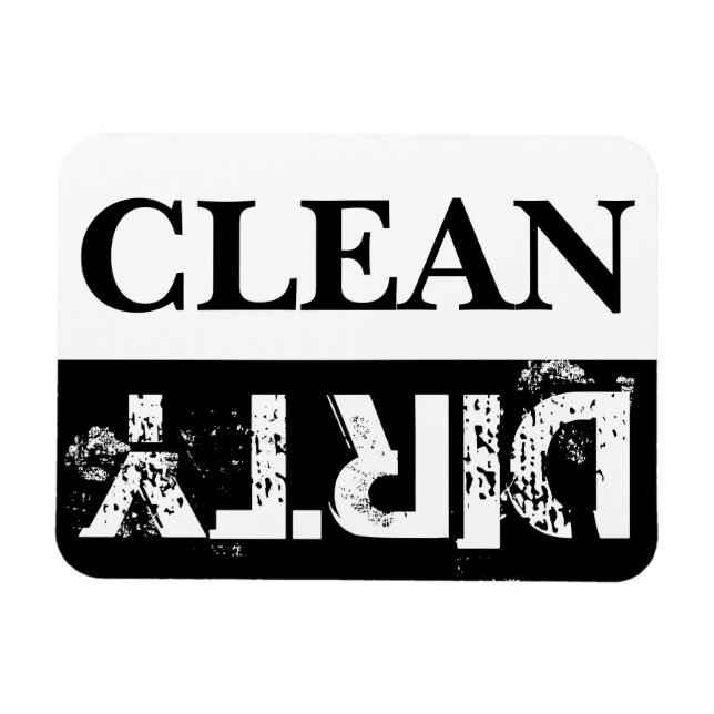 Clean och Dirty Dishwasher Magnet (Horisontell)