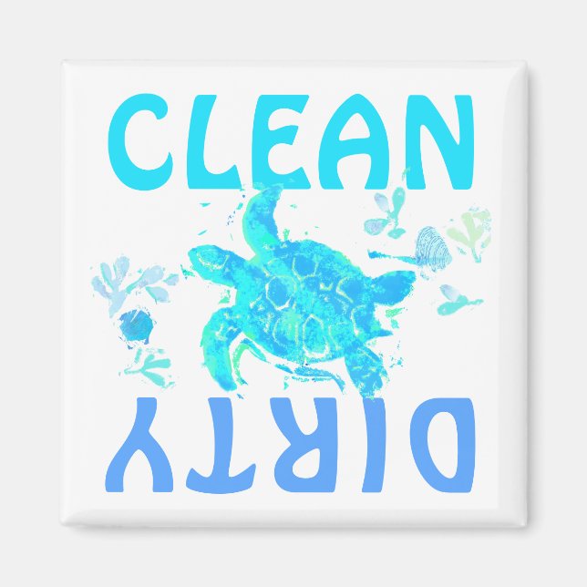 Clean och Dirty Dishwasher Magnet (Framsidan)