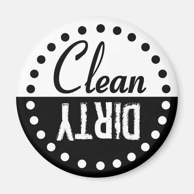 Clean och Dirty Dishwasher Magnet (Framsidan)