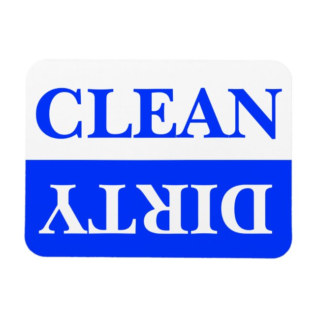 Clean och Dirty Dishwasher Magnet, Blue Magnet (Horisontell)
