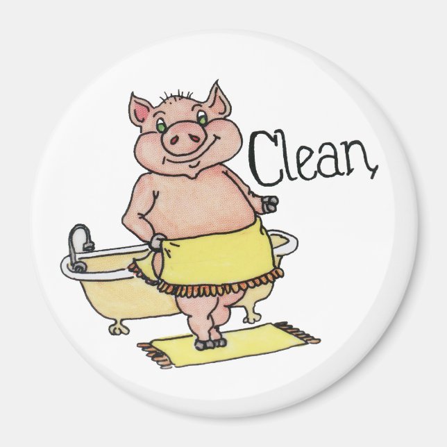 Clean Piggie Dishwasher Magnet (Framsidan)